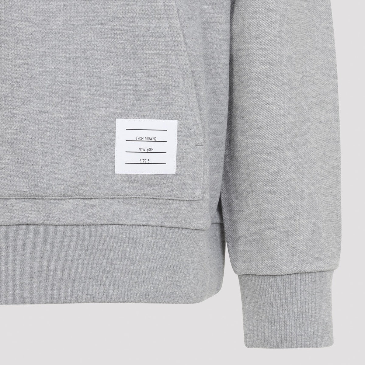 Thom Browne Men's Cotton Funnel Neck Pullover in Grey
