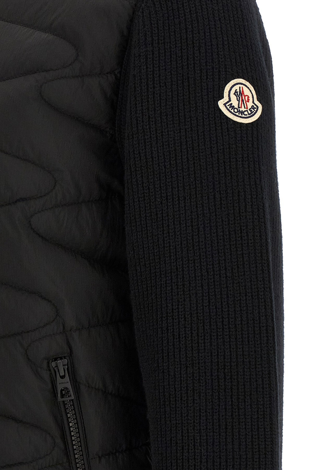 Moncler Men's Padded Cardigan in Black Polyamide - view 4
