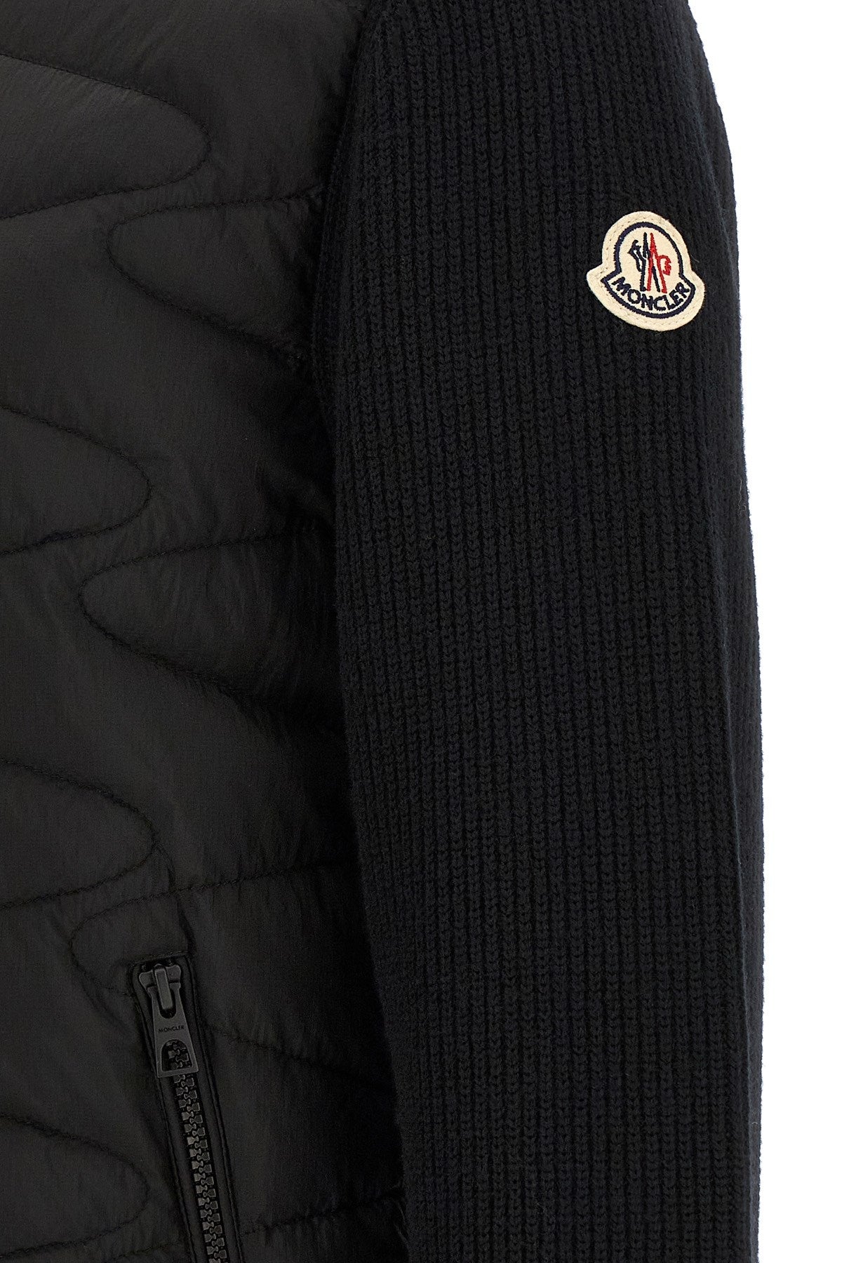 Moncler Men's Padded Cardigan in Black Polyamide - view 4