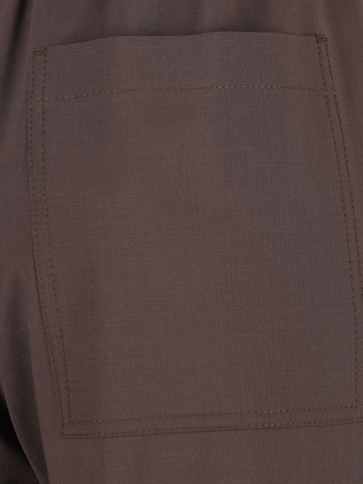 Brunello Cucinelli Women's Virgin Wool Trousers in Brown - view 4