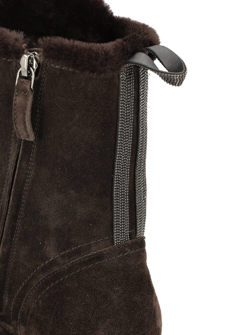 Brunello Cucinelli Women's Suede Lace-Up Boots in Brown - view 4