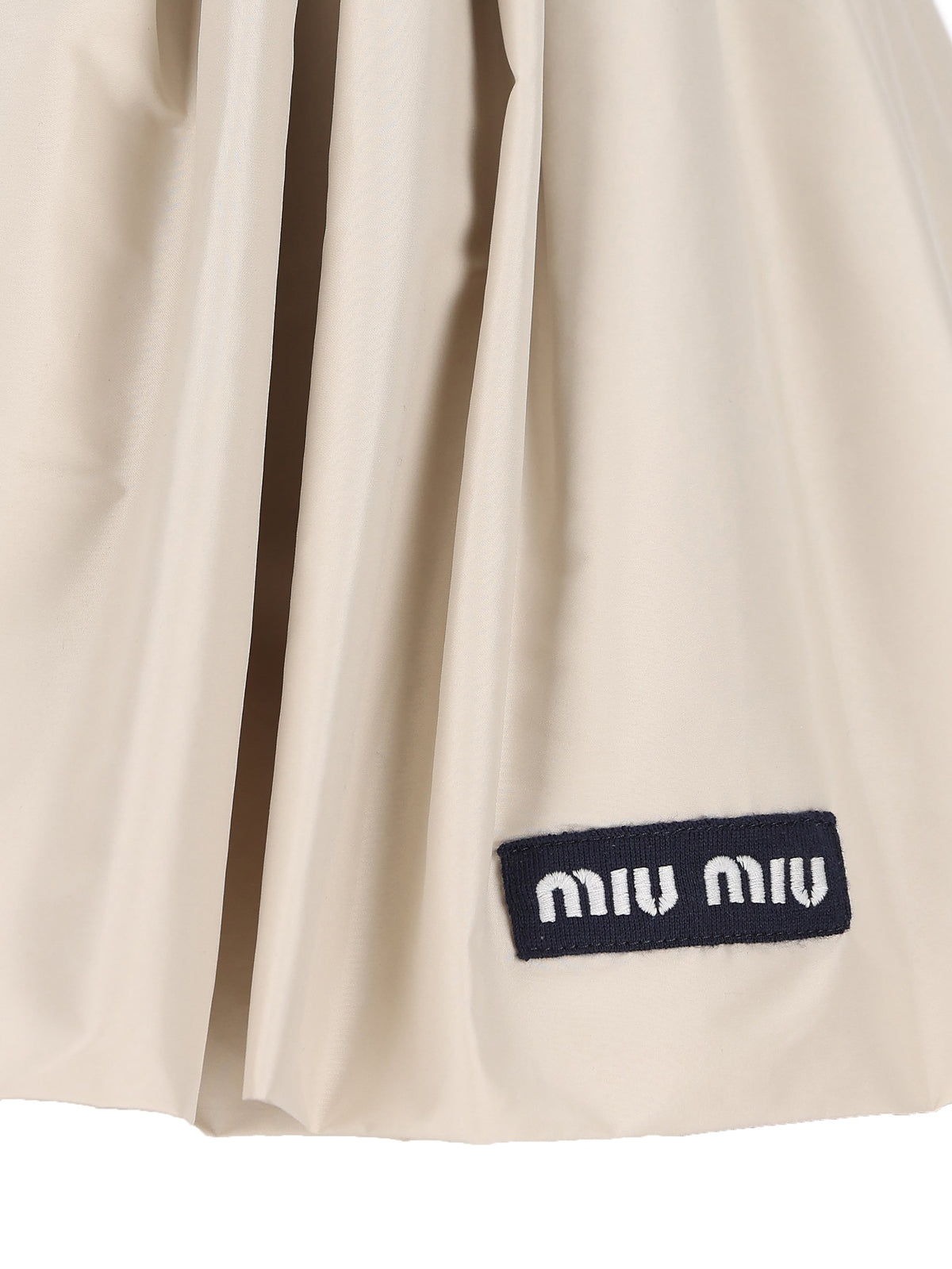 Miu Miu Women's Recycled Polyester Mini Skirt in Beige - view 4