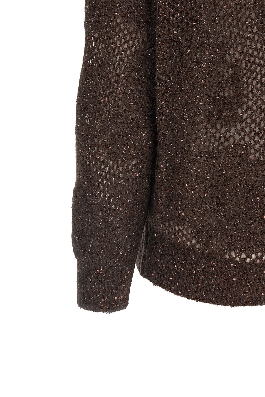 Brunello Cucinelli Women's V-Neck Open-Knit Sweater - image 4