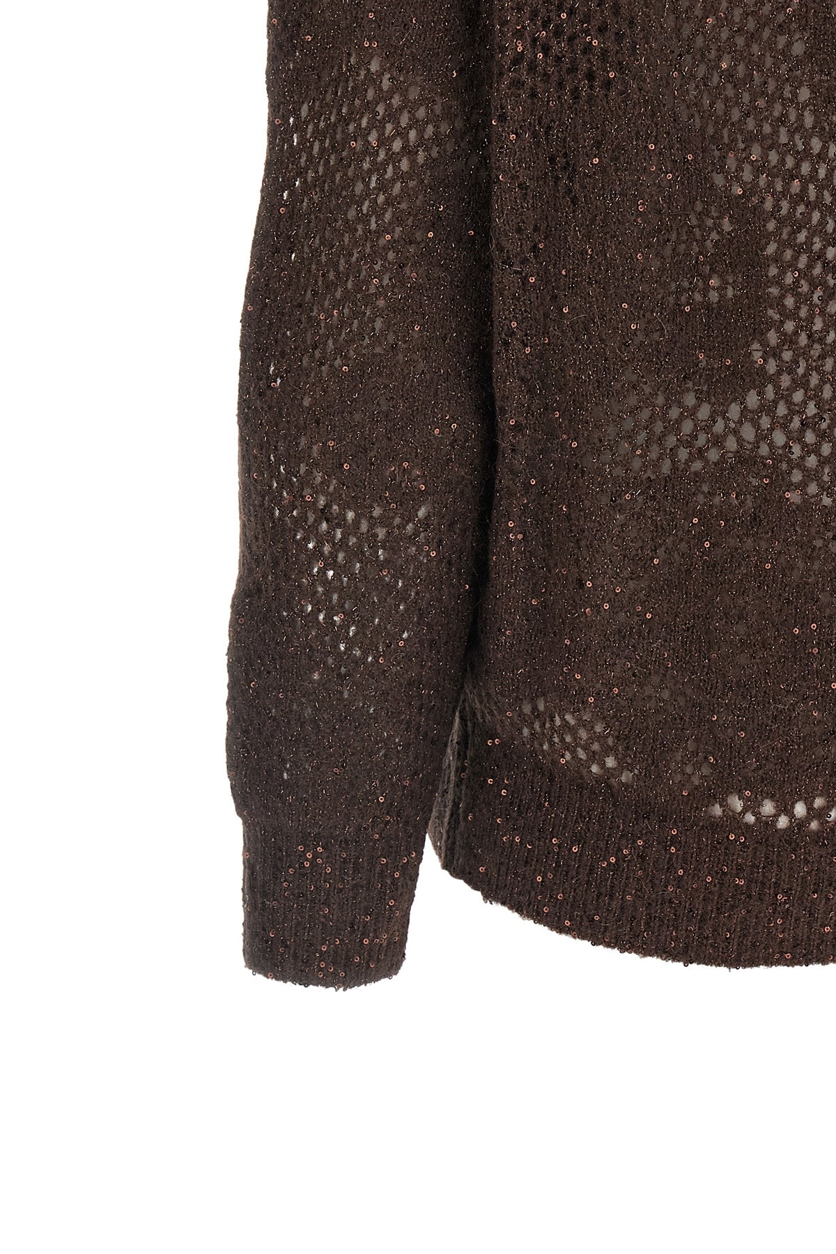 Brunello Cucinelli Women's V-Neck Open-Knit Sweater - image 4