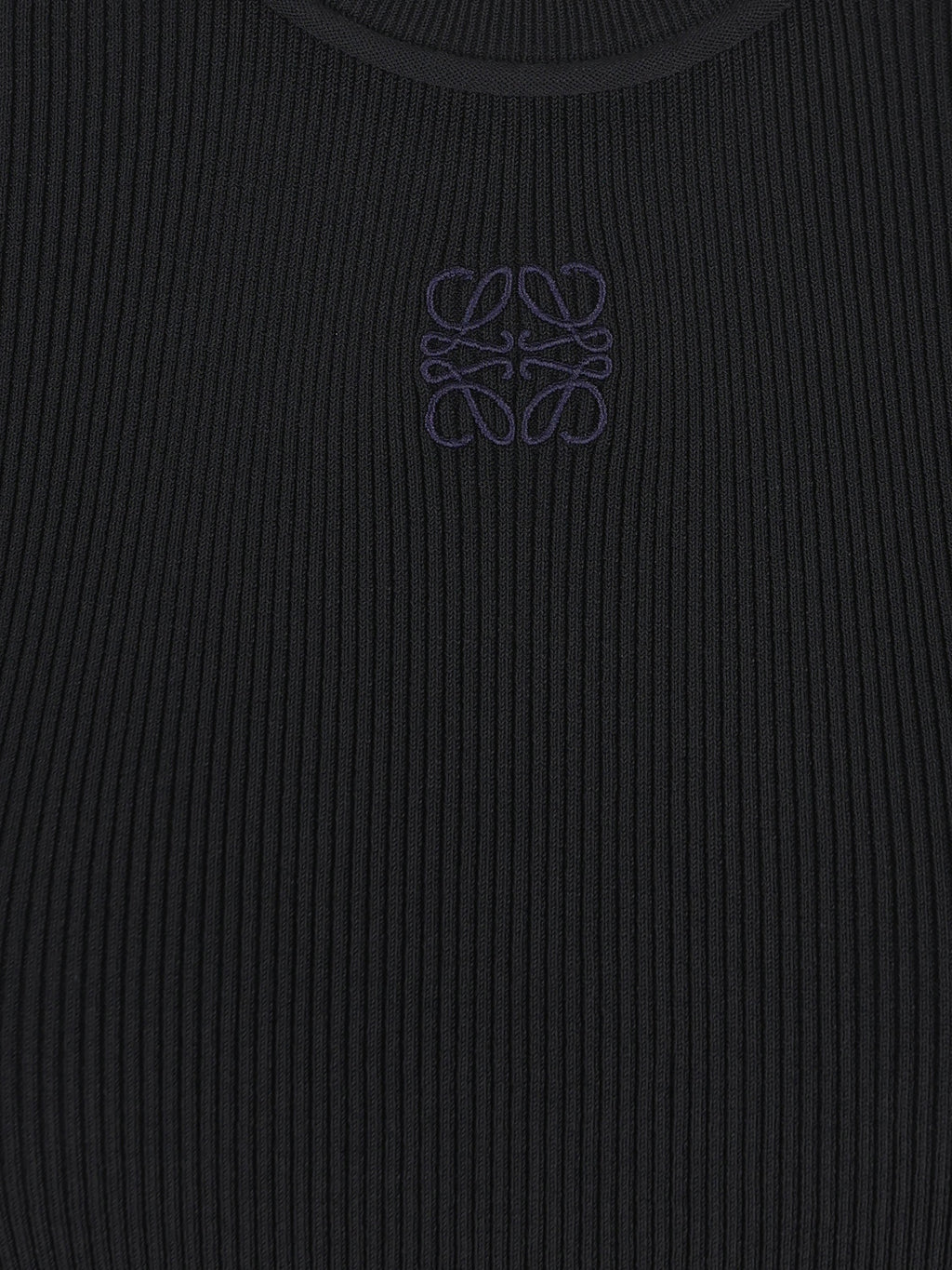 Loewe Women's Viscose Ribbed Anagram Top in Black - view 4