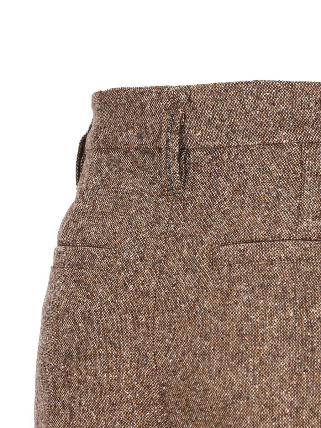 Brunello Cucinelli Women's Wool Barrel Trousers in Brown - view 4