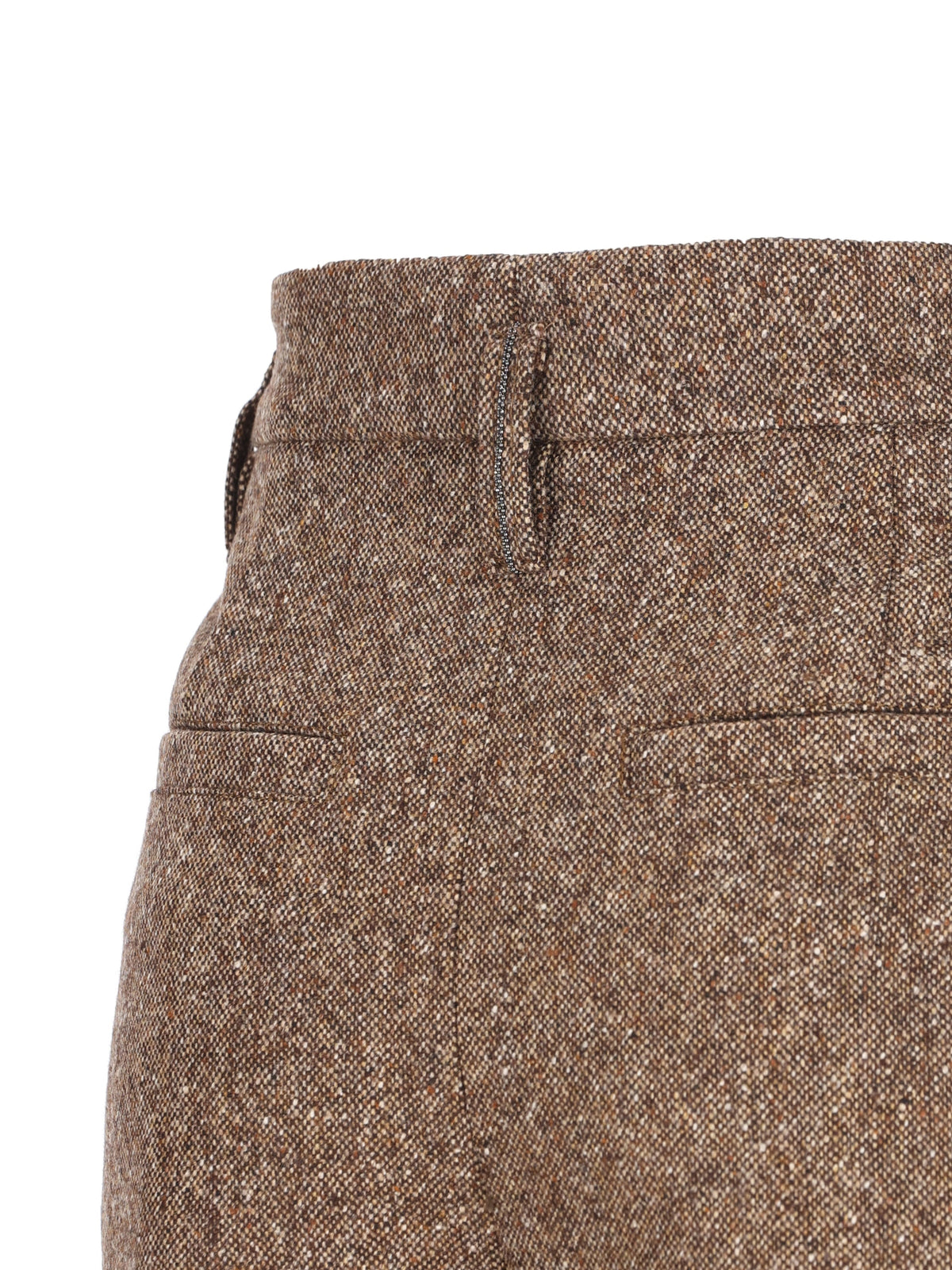 Brunello Cucinelli Women's Wool Barrel Trousers in Brown - view 4