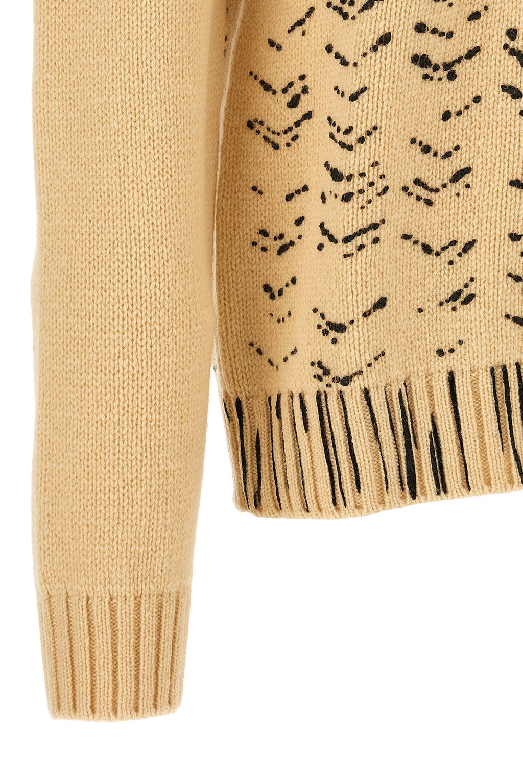 Maison Margiela Men's Openwork Knit Cardigan in Beige Wool - view 4