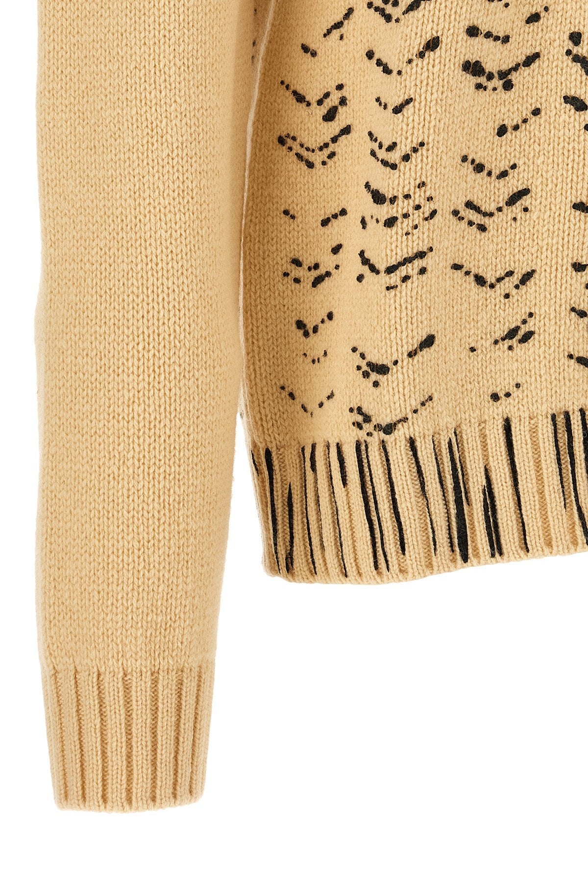 Maison Margiela Men's Openwork Knit Cardigan in Beige Wool - view 4