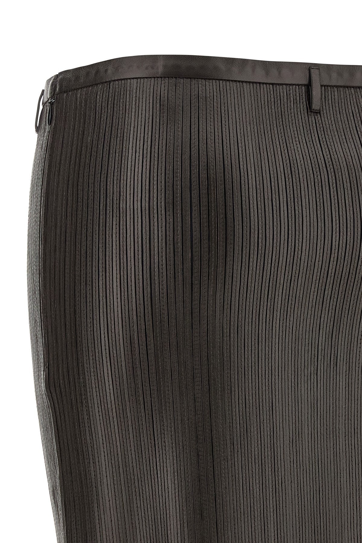 Tom Ford Women's 3D Ribbed Skirt in Brown Leather - view 4