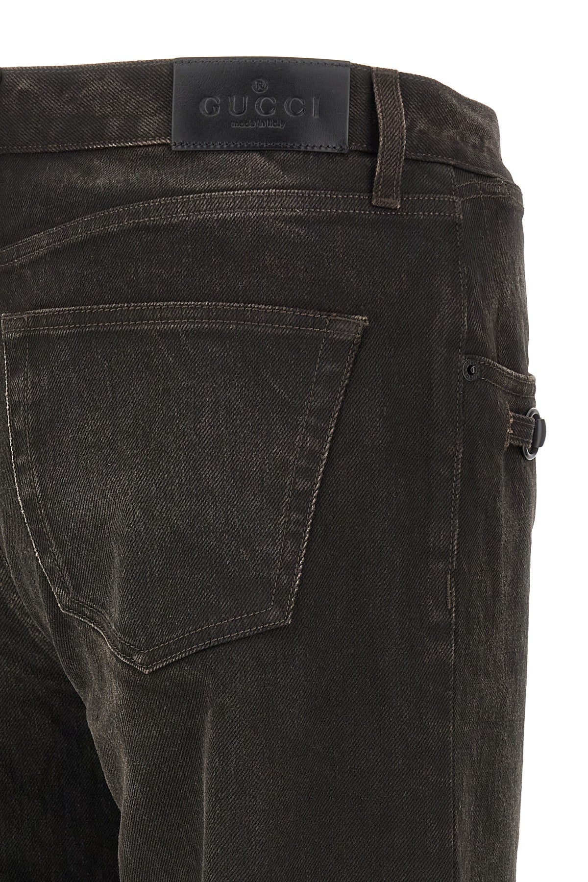 Gucci Men's Brown Horsebit Flared Jeans - image 4