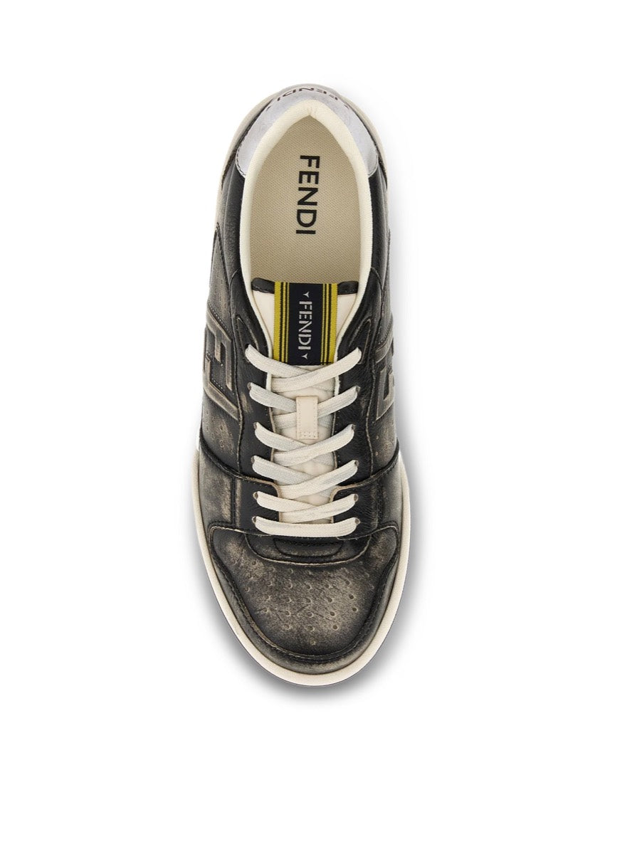 Fendi Men's Black Leather Match Sneakers