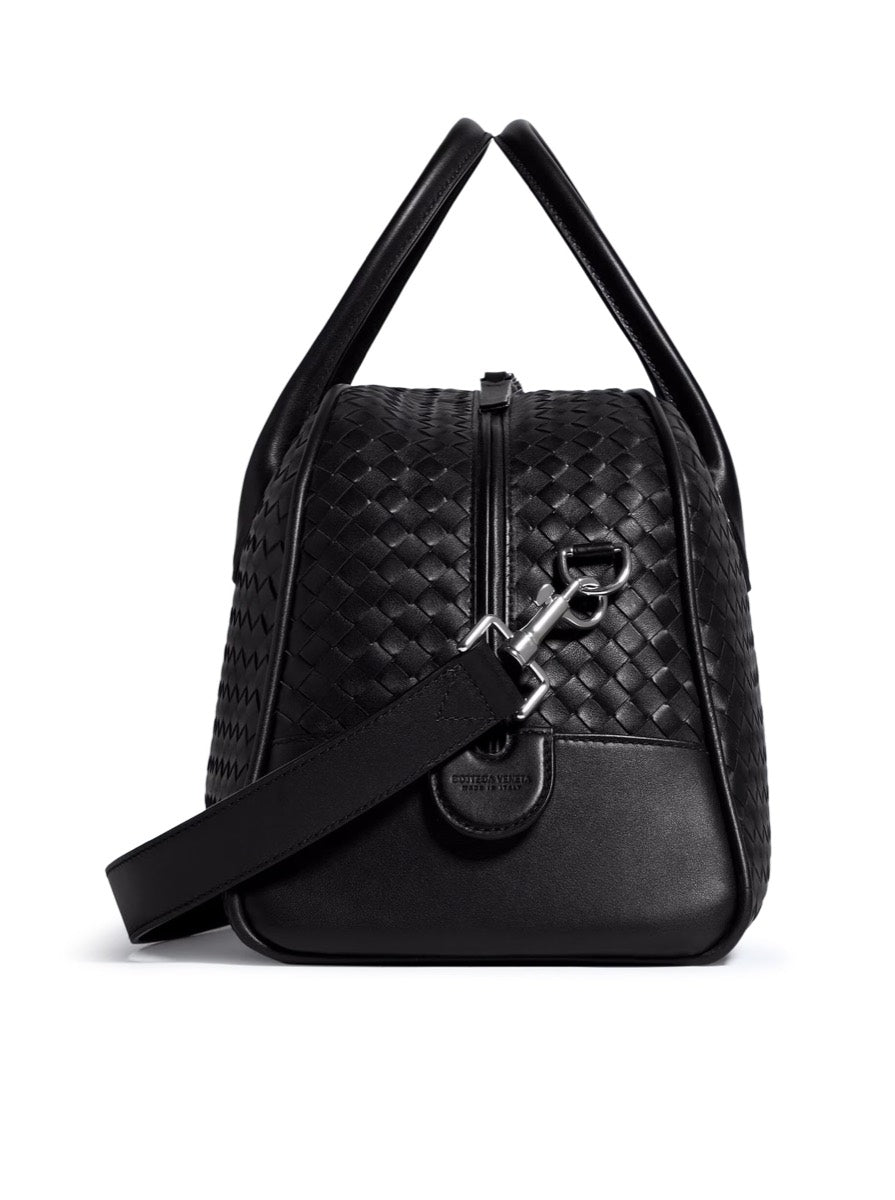 Bottega Veneta Men's Leather Woven Satchel in Black