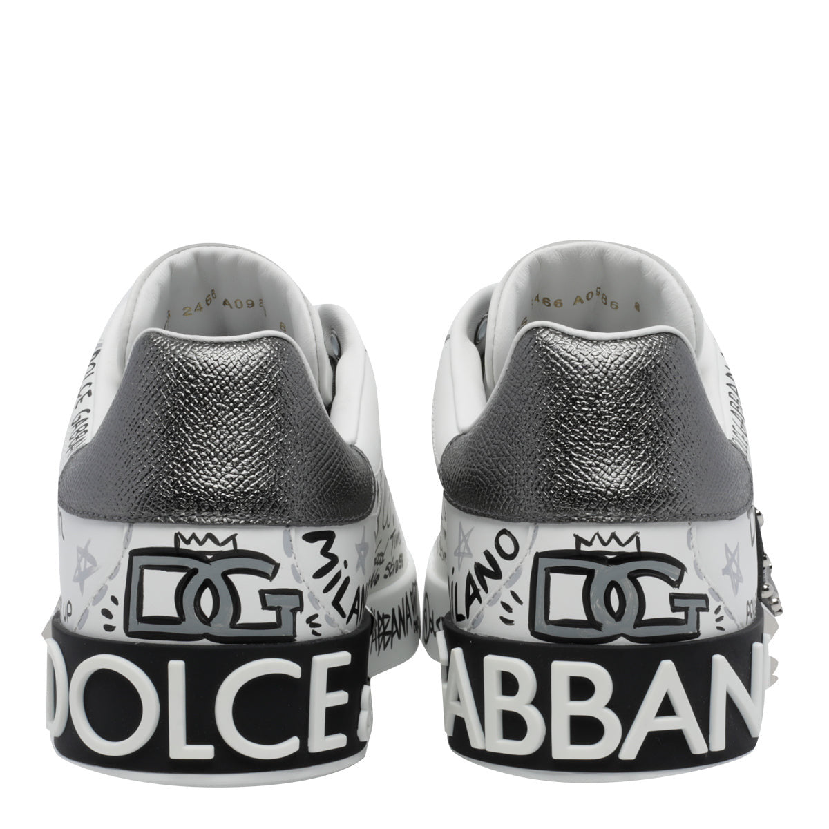 Dolce & Gabbana Men's Leather Portofino Sneakers in White
