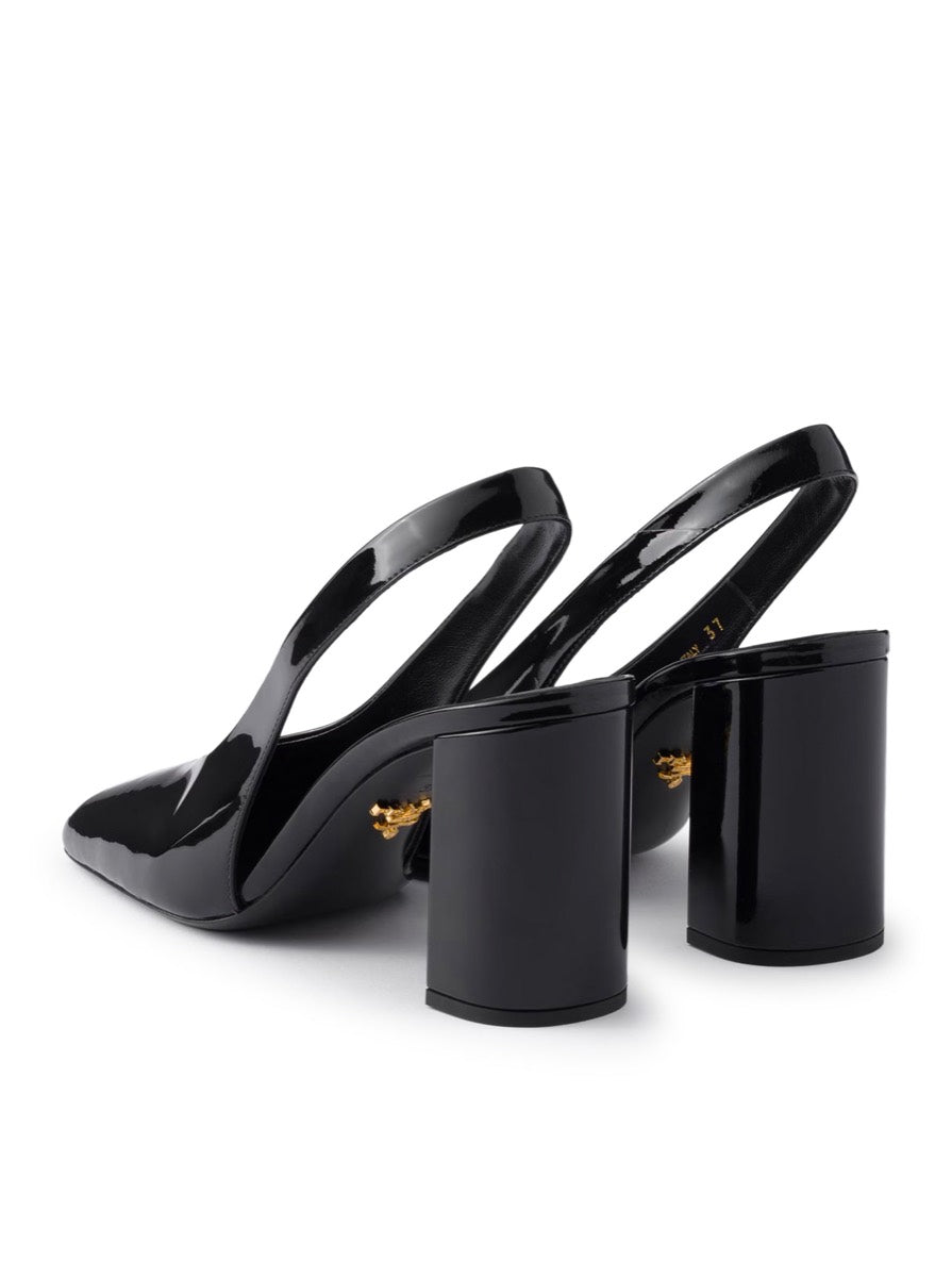 Prada Women's Leather Patent Slingback Pumps