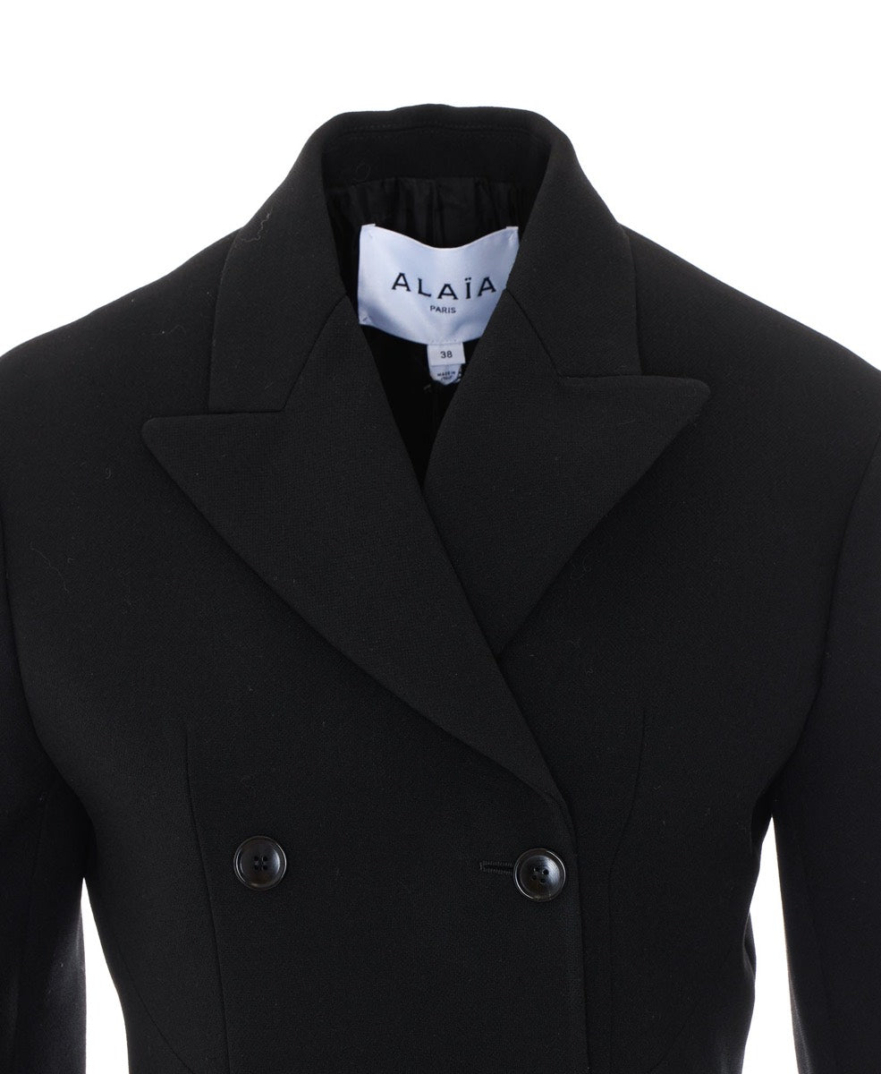 Alaia Women's Virgin Wool Tailored Coat in Black