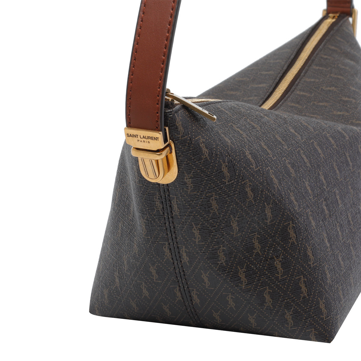 Saint Laurent Men's Monogramme Crossbody Bag in Brown