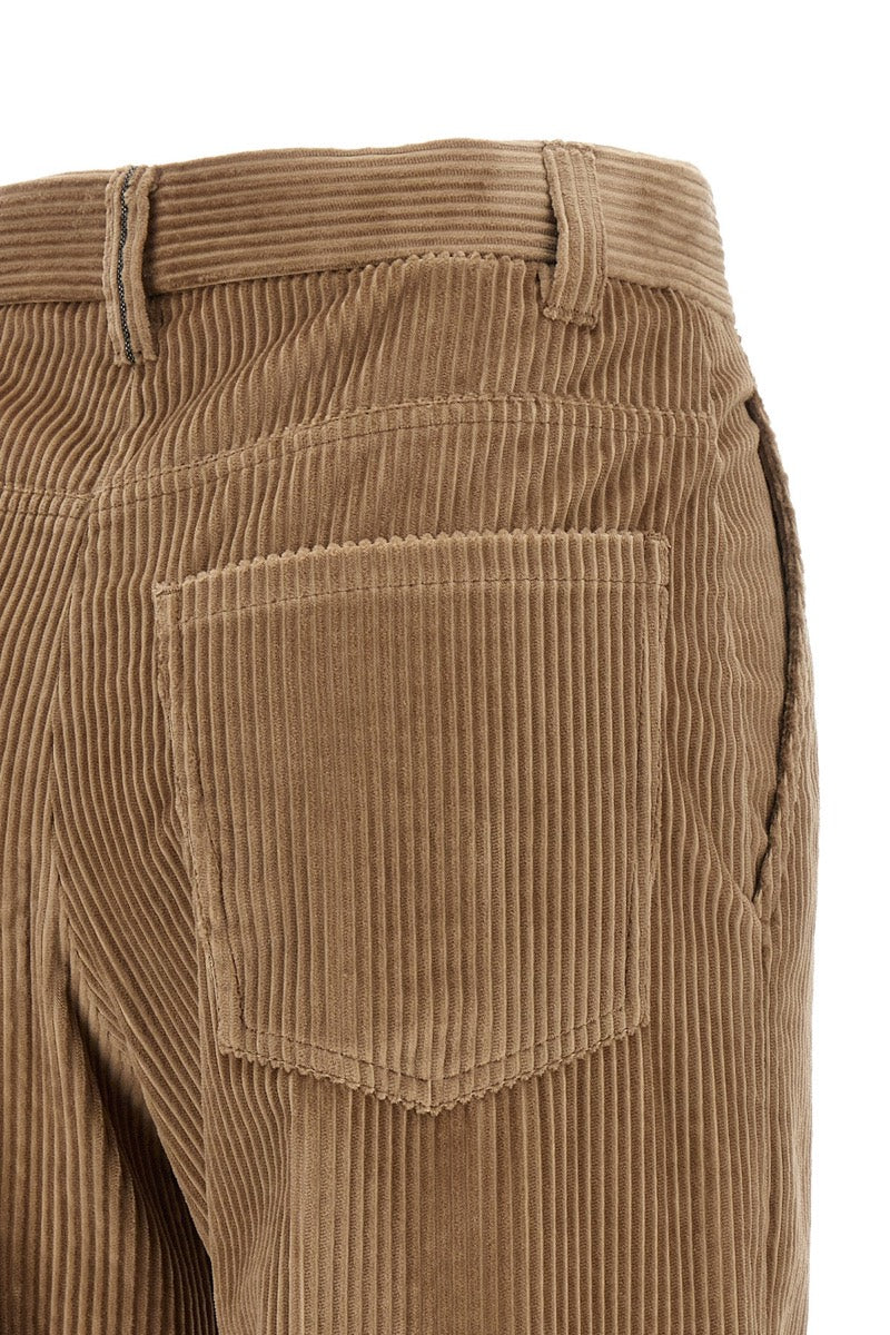 Brunello Cucinelli Women's Corduroy Trousers in Brown