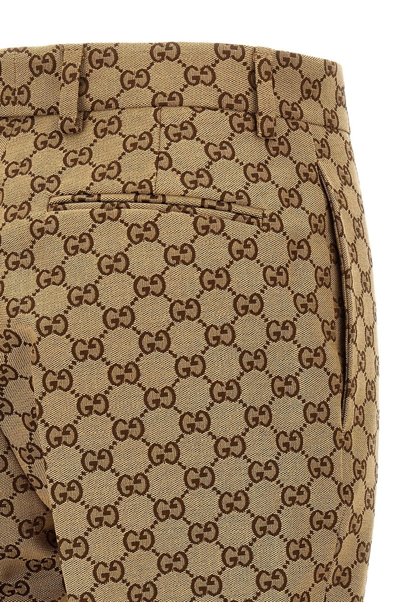Gucci Women's GG Canvas Trousers in Beige