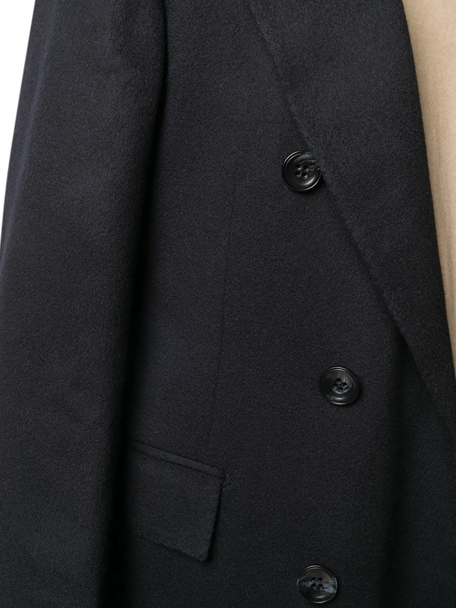 Kiton Men's Cashmere Double-Breasted Coat in Blue