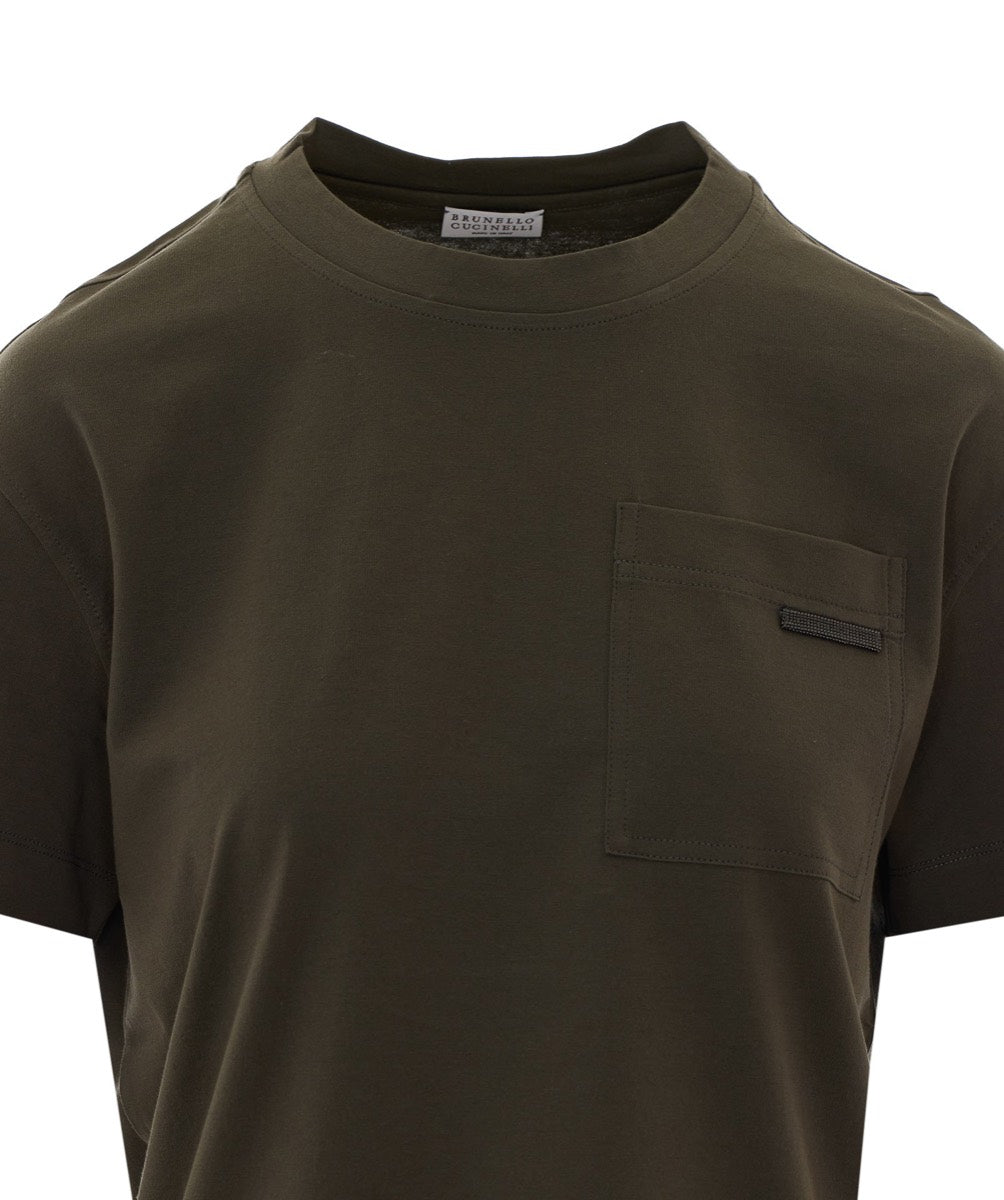 Brunello Cucinelli Women's Cotton T-Shirt in Green