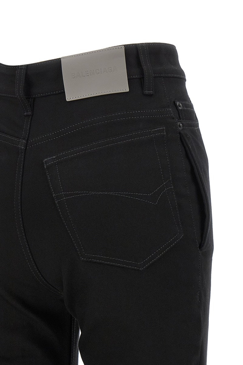 Balenciaga Women's Denim High-Waist Jeans in Black