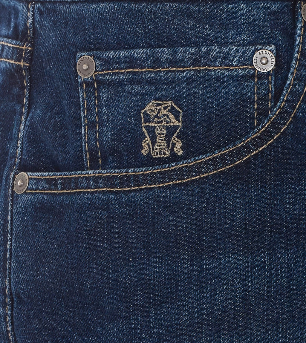 Brunello Cucinelli Men's Stretch Denim Jeans in Blue