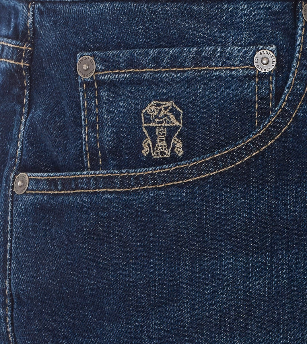 Brunello Cucinelli Men's Stretch Denim Jeans in Blue