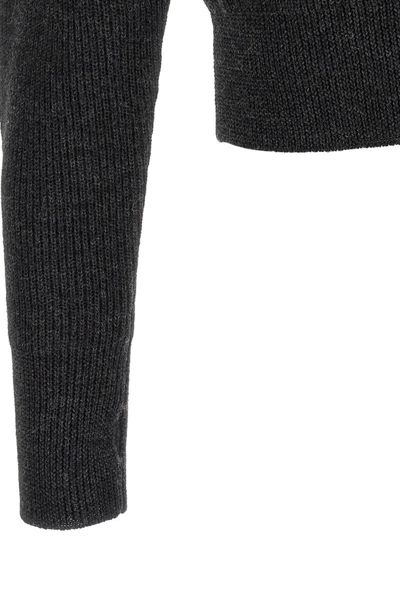 Lemaire Men's Virgin Wool Zip Cardigan in Grey