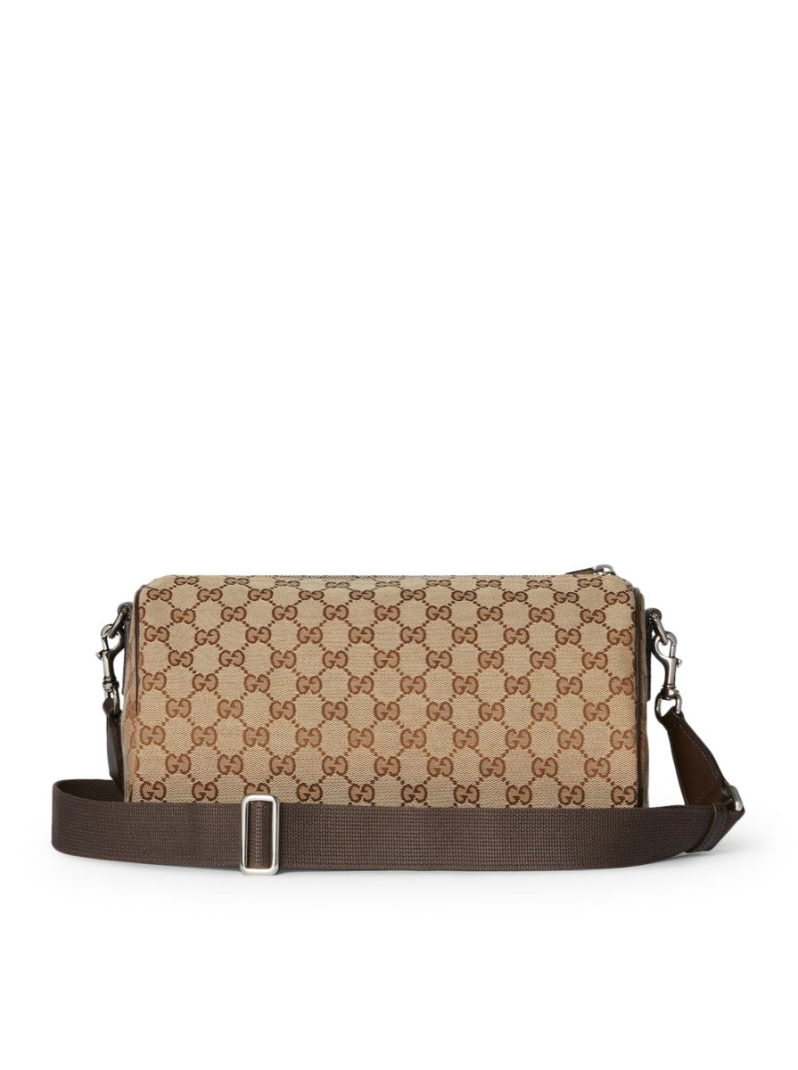 Gucci Men's Leather Cylindrical Bag in Beige