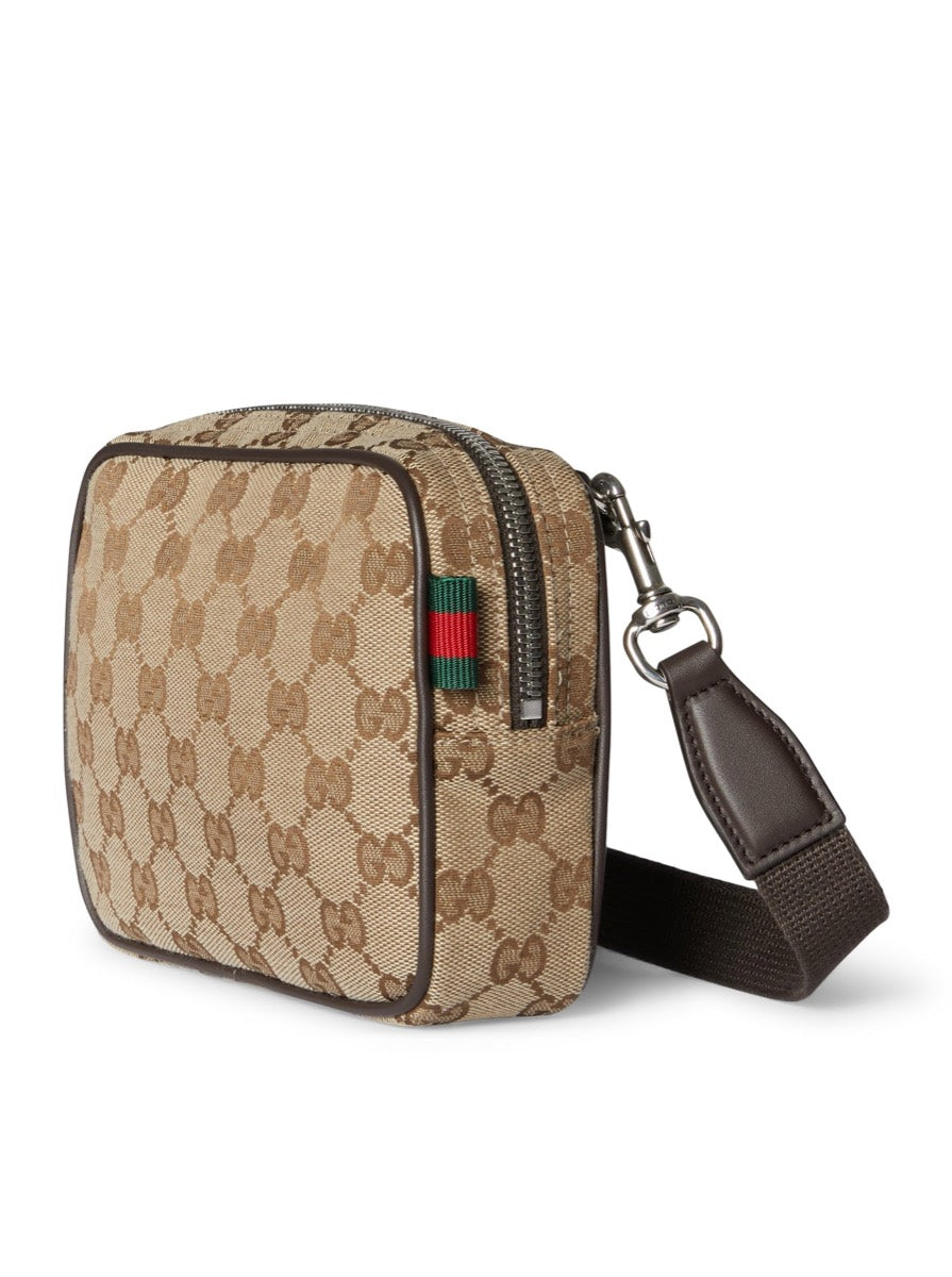 Gucci Men's Canvas Mini GG Bag in Beige