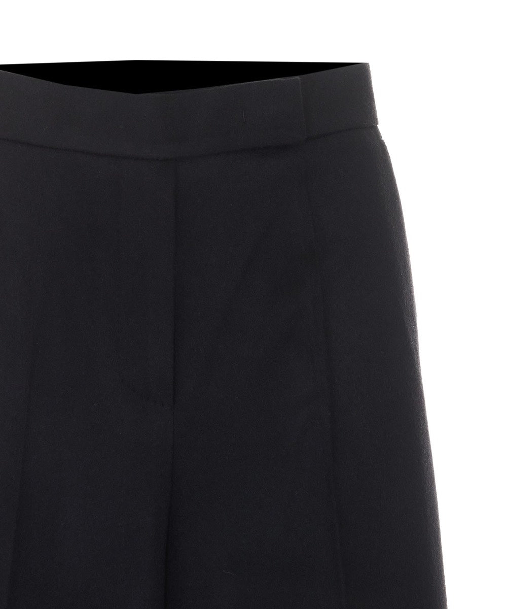 Max Mara Women's Camel Hair Wide-Leg Pants in Black