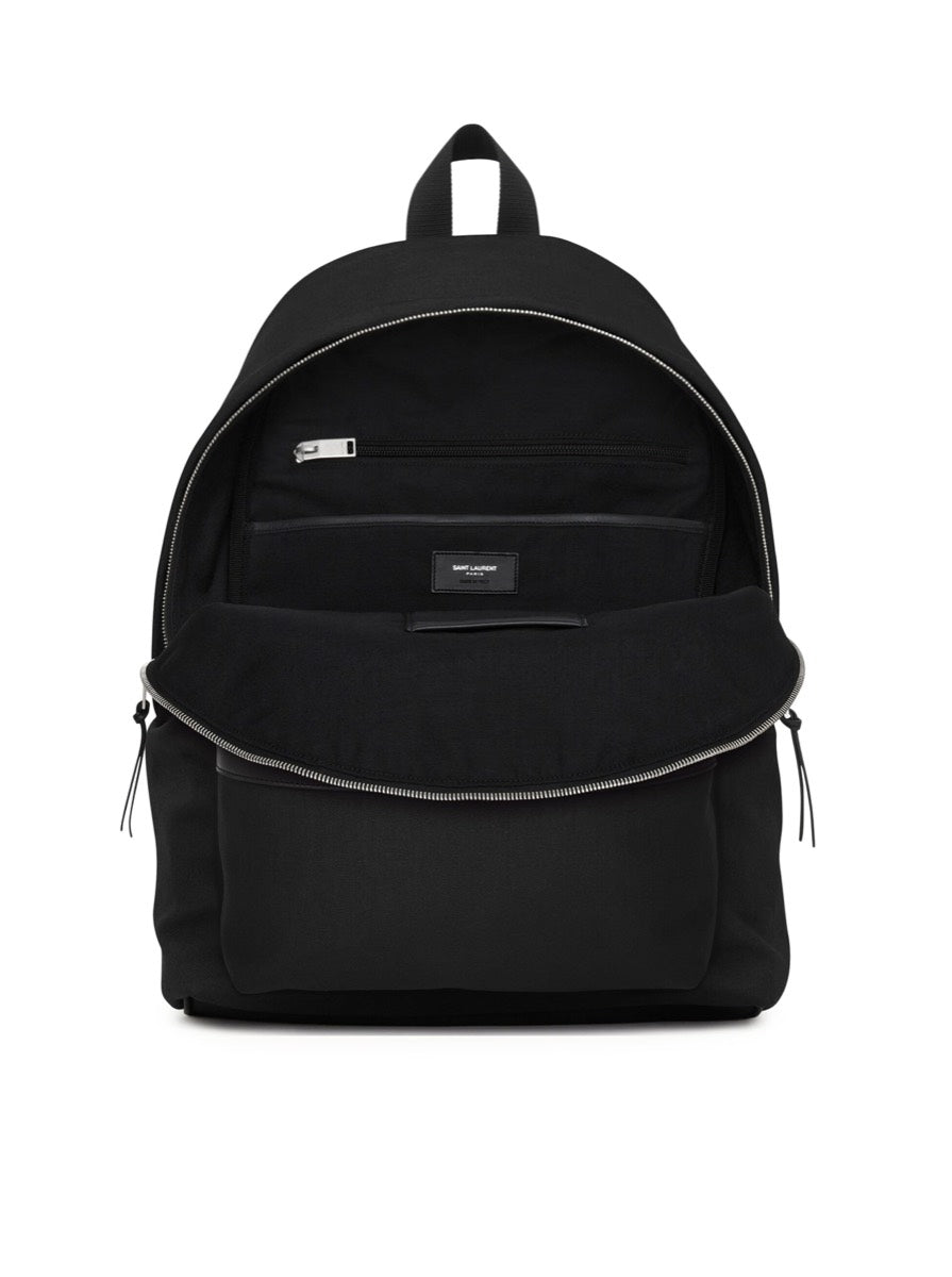 Saint Laurent Men's Canvas City Backpack in Black