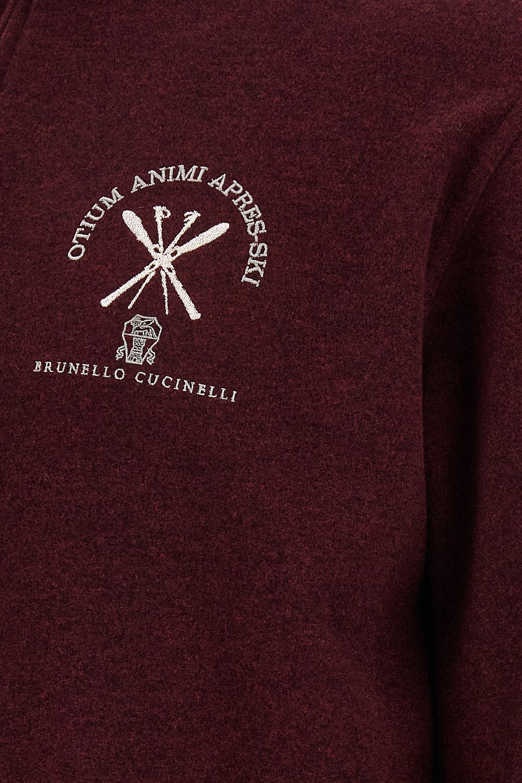 Brunello Cucinelli Men's Sweatshirt in Bordeaux Wool - view 5