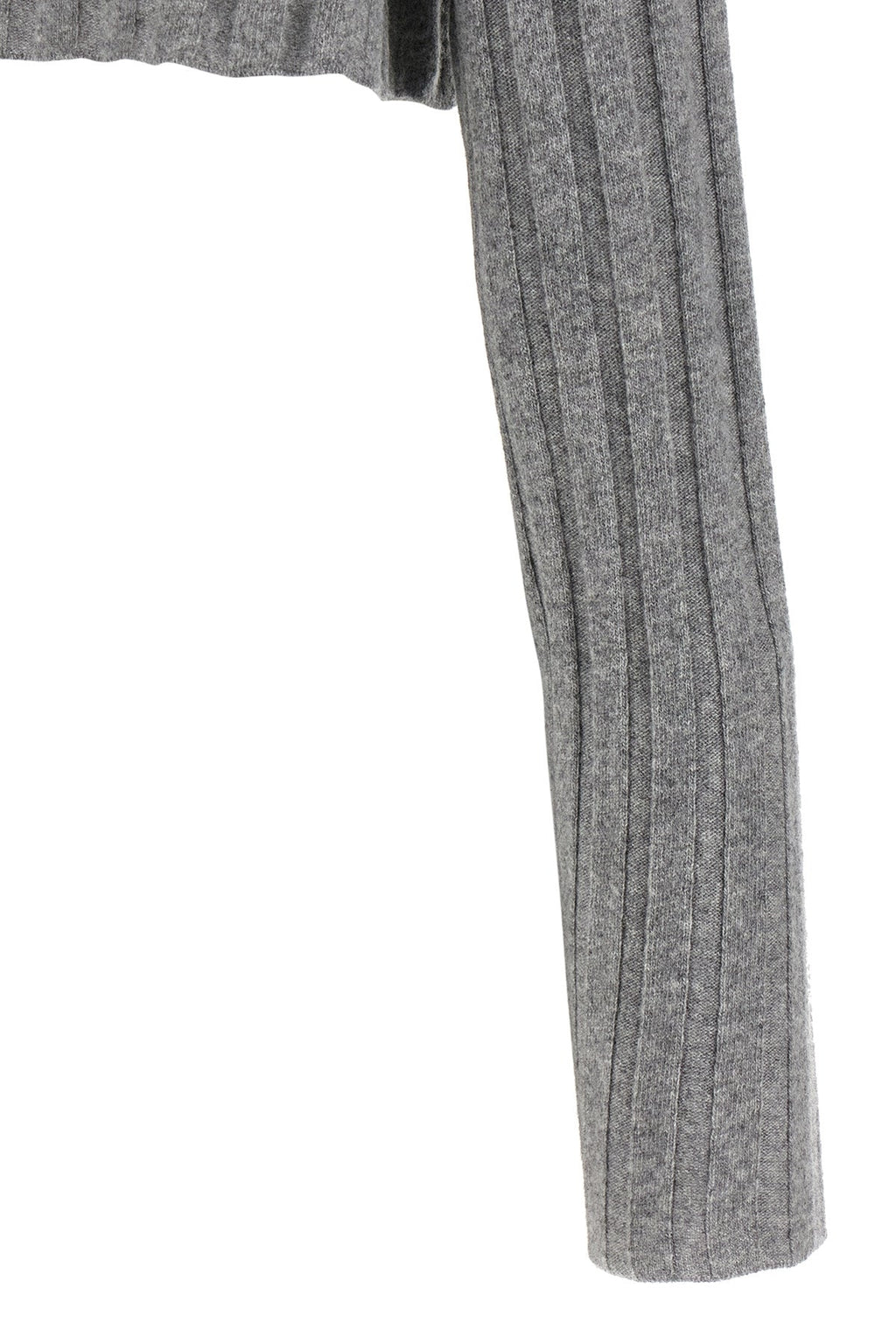 Miu Miu Women's Cropped Cardigan With Front Zip in Grey - image 5