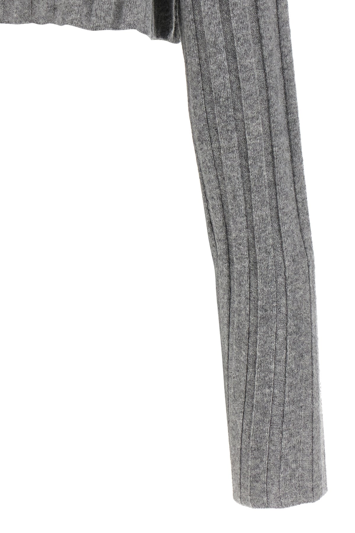 Miu Miu Women's Cropped Cardigan With Front Zip in Grey - image 5