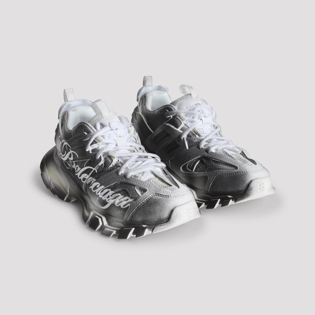 Balenciaga Women's Track Sneakers in Black and White Mesh