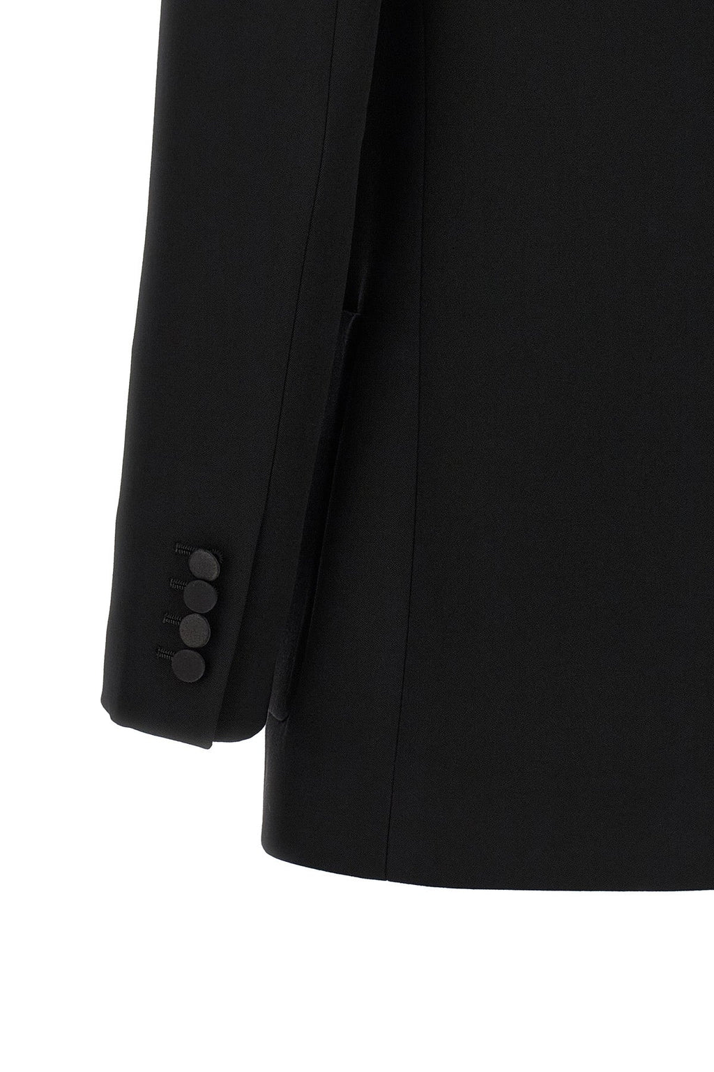 Saint Laurent Women's Satin Lapel Double-Breasted Blazer - image 5