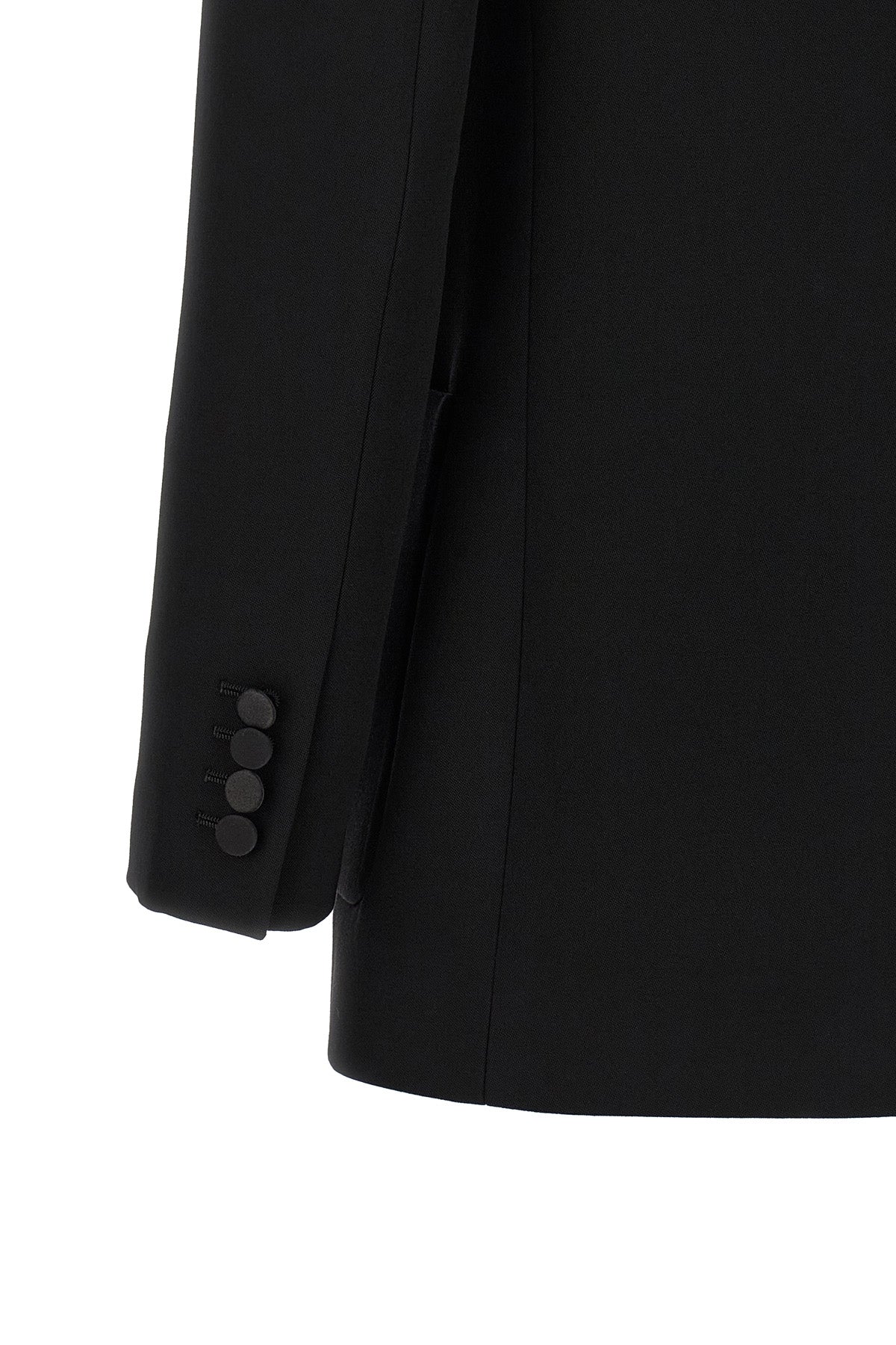 Saint Laurent Women's Satin Lapel Double-Breasted Blazer - image 5