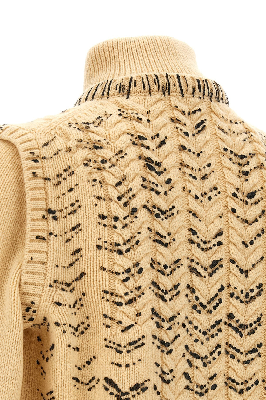 Maison Margiela Men's Openwork Knit Cardigan in Beige Wool - view 5