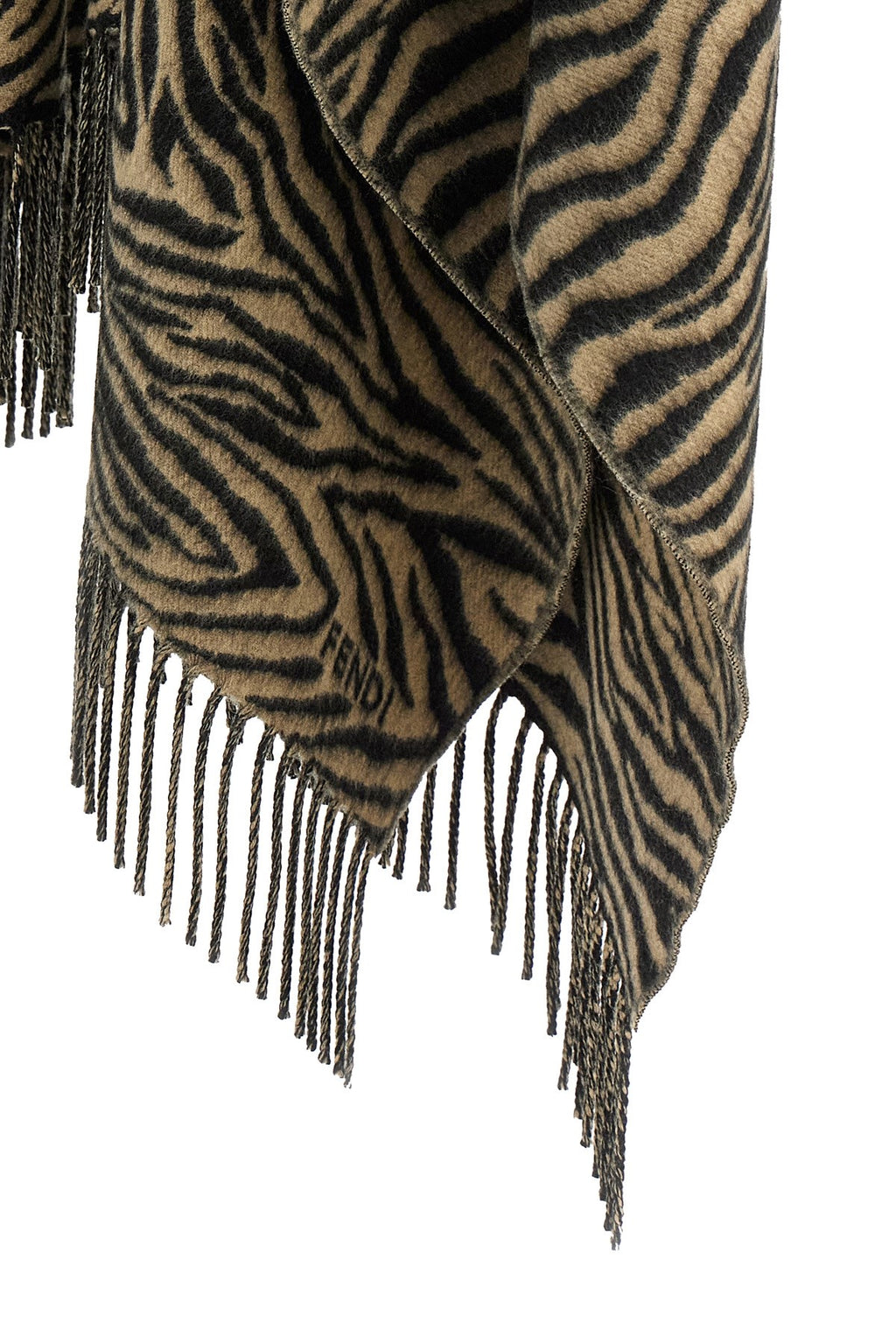 Fendi Women's Tiger Poncho in Beige Wool - view 5