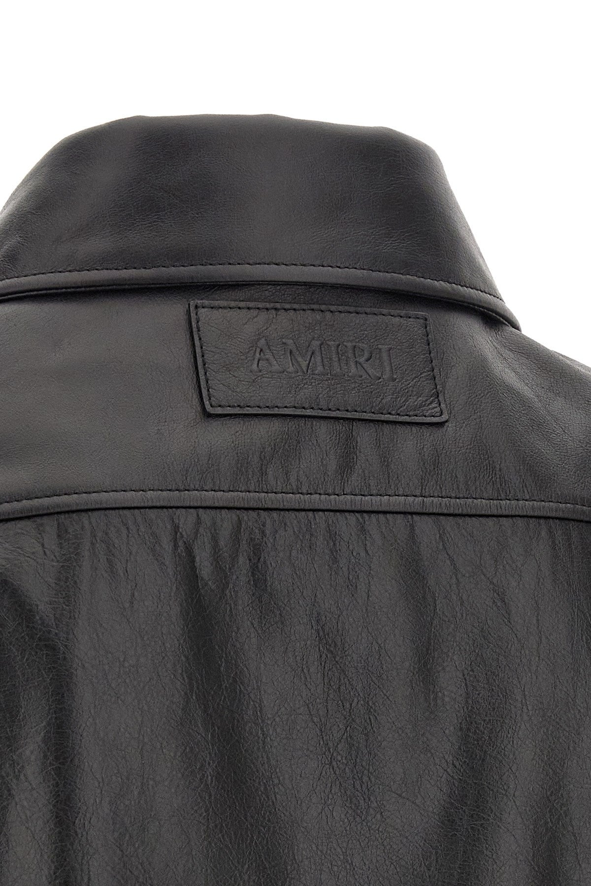 Amiri Men's Leather Jacket with Zip in Black - view 5