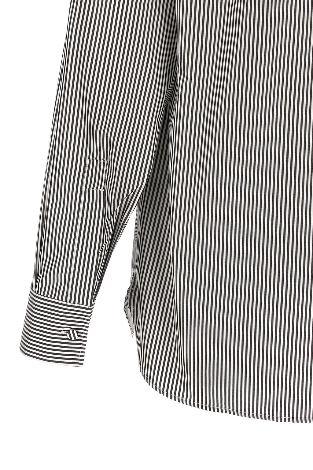 Tom Ford Men's Striped Shirt in White/Black Cotton - view 5
