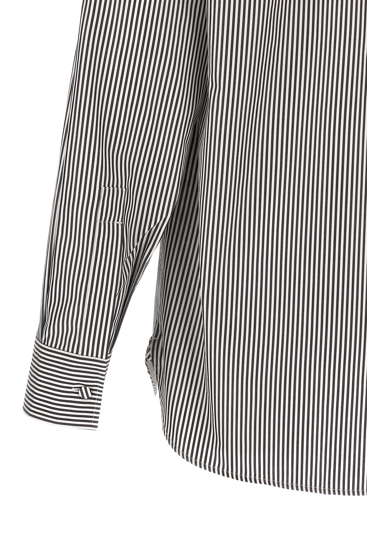 Tom Ford Men's Striped Shirt in White/Black Cotton - view 5