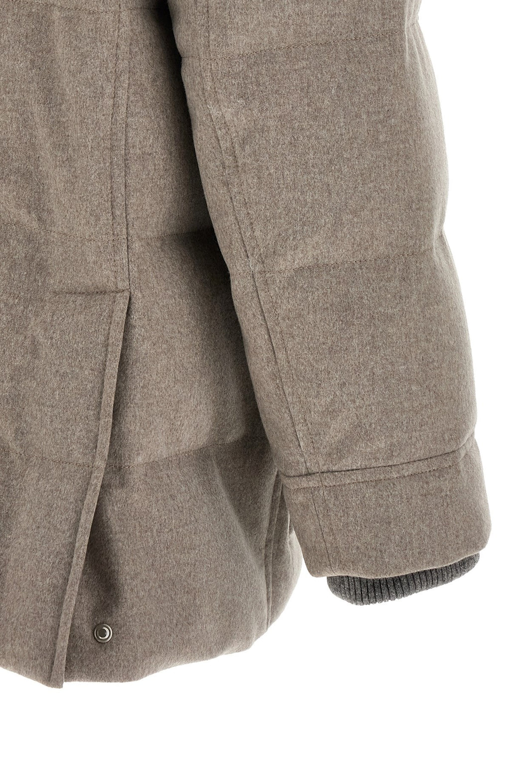 Brunello Cucinelli Men's Wool Flannel Parka in Beige - view 5