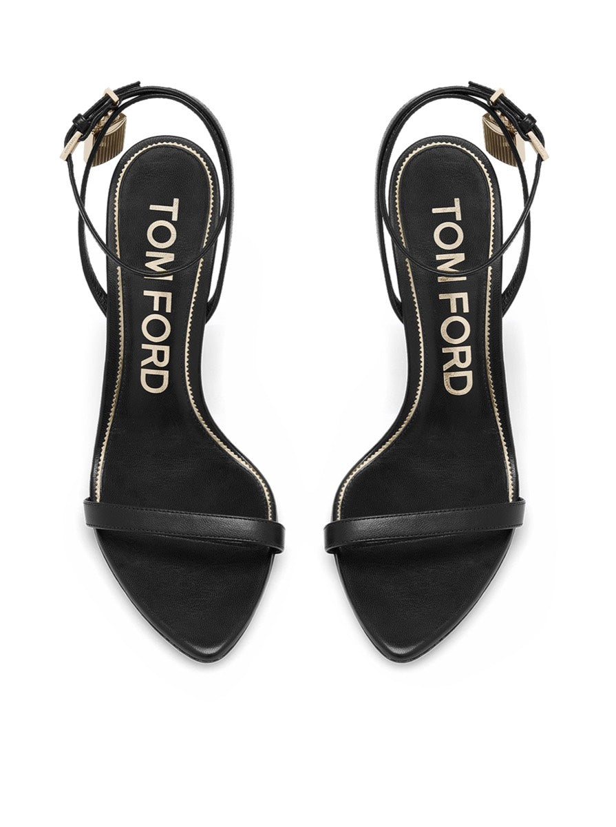 Tom Ford Women's Leather Pointed-Toe Sandals in Black