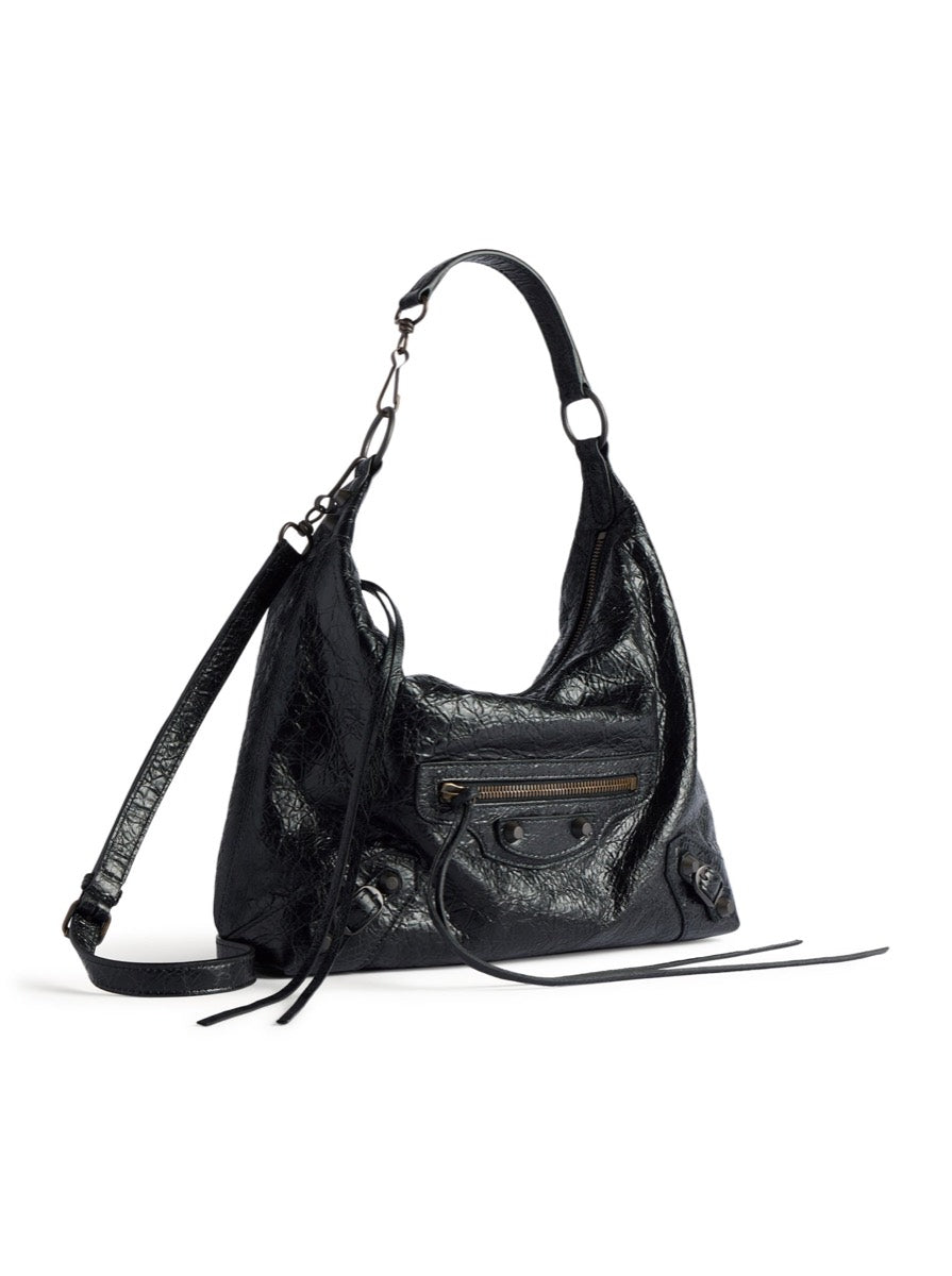 Balenciaga Women's Lambskin Le City Hobo Bag in Black