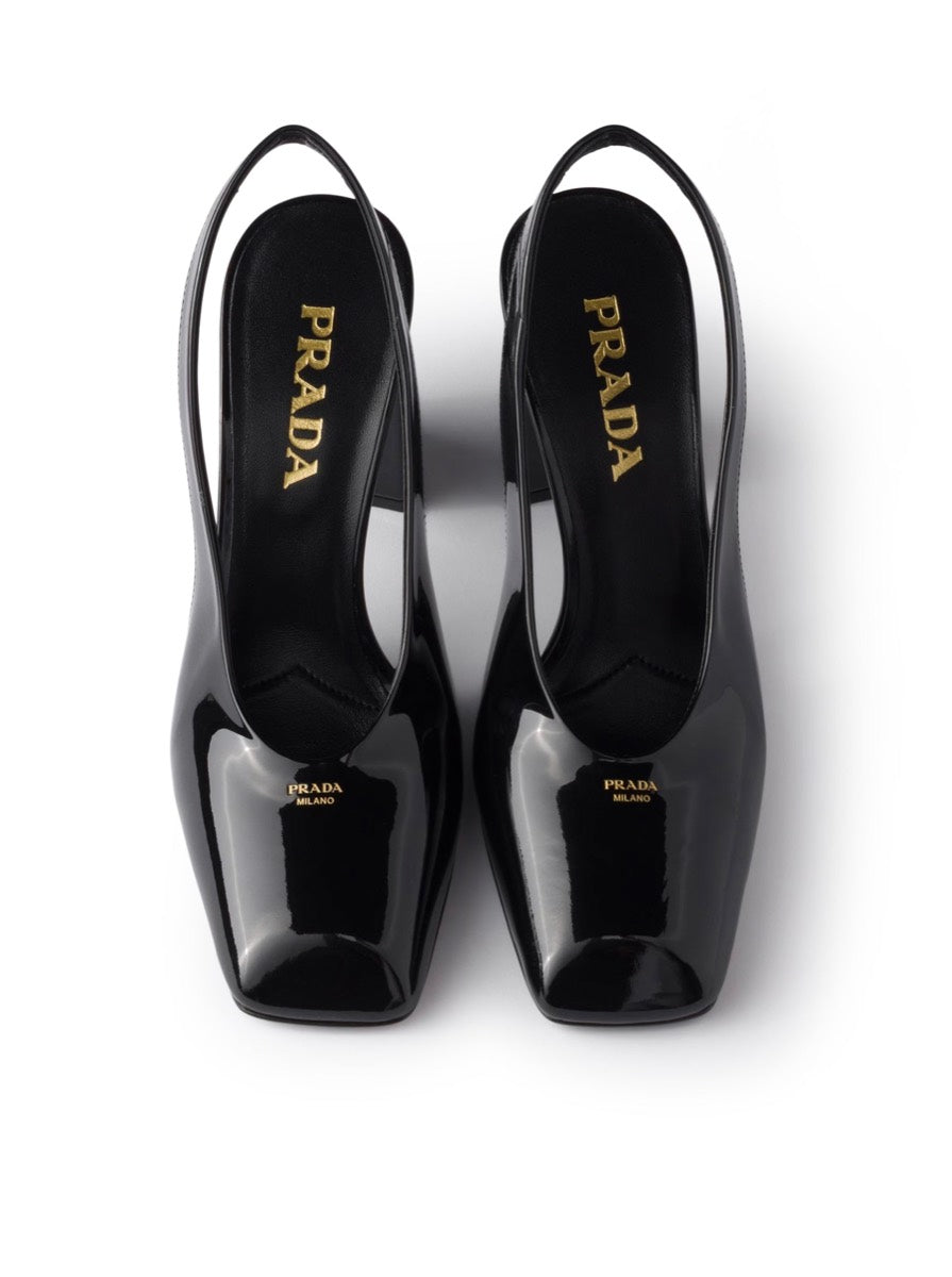 Prada Women's Leather Patent Slingback Pumps