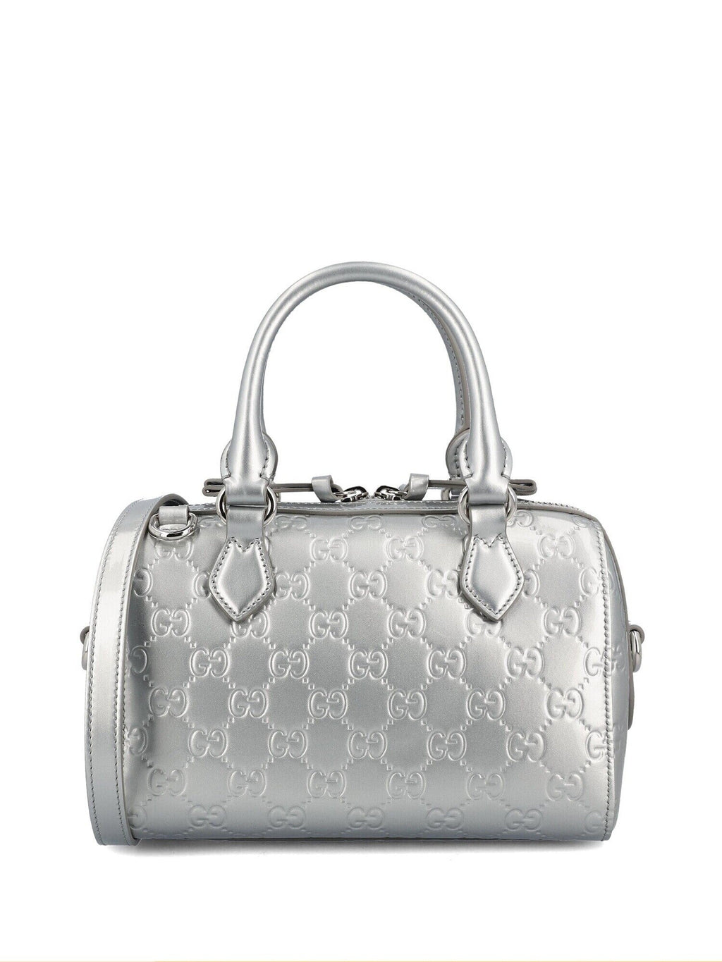 Gucci Women's Emblem Small Shoulder Bag in Silver