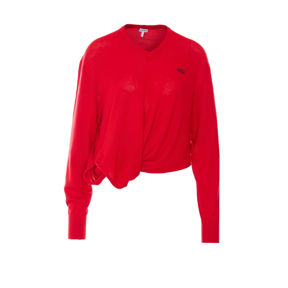 Loewe Women's Logo Monogram Wool Sweater in Red - view 1